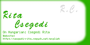 rita csegedi business card